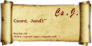 Csont Jenő névjegykártya