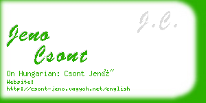 jeno csont business card